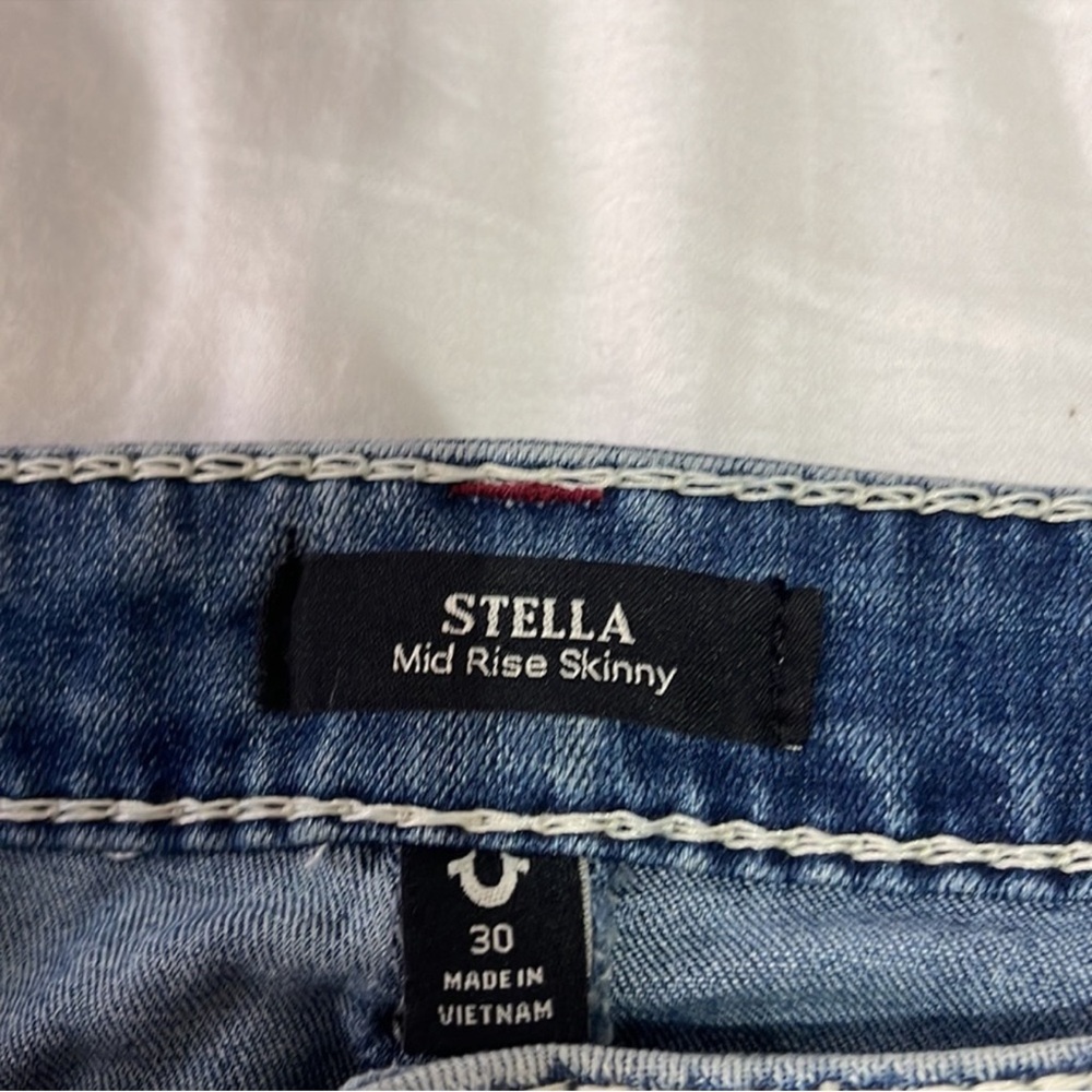 True Religion Stella Big T Stitch Skinny Jean Light Wash - Picture 5 of 8